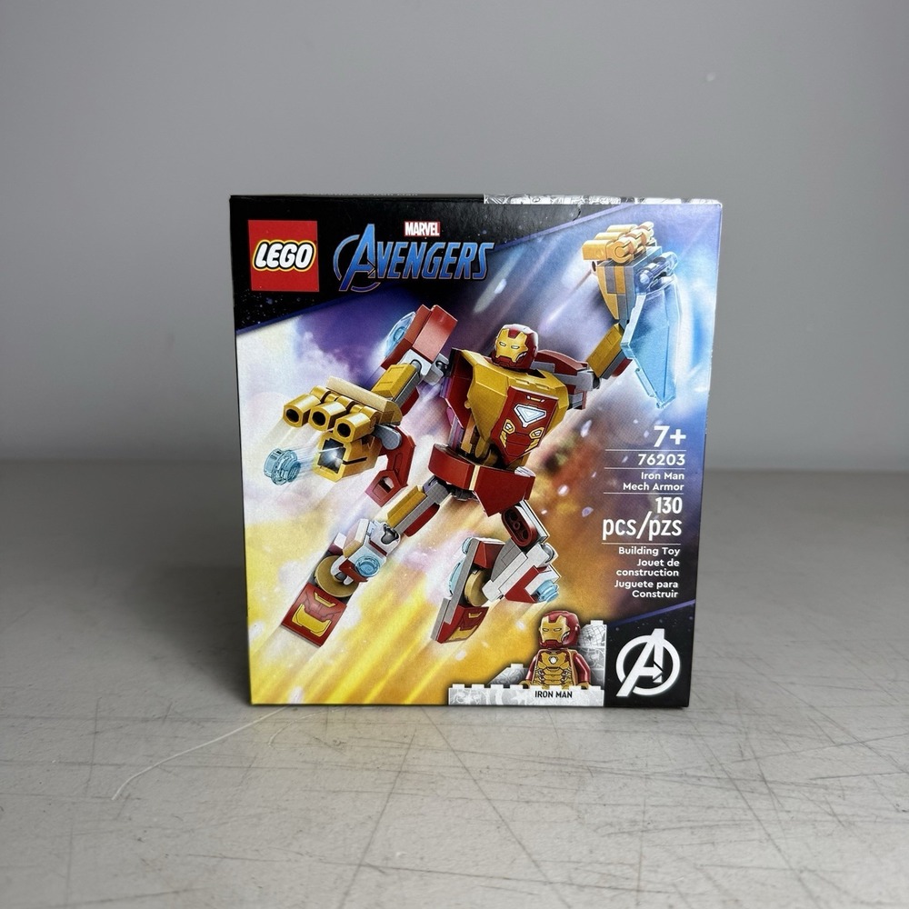 LEGO MARVEL AVENGERS Iron Man Mech Armor 76203 130 pcs Retired Factory Sealed!